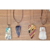 Image 2 : Lot of 4 Natural Stone Necklaces with Different Designs Front and Back, Turquois Cross and more