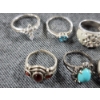 Image 2 : Lot of Seven Assorted Sterling Silver Rings Including Turquois Stone 