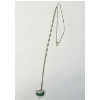 Image 3 : Glass Heart Shaped Pendant Filled With Small Emeralds On Gold Filled Chain - Chain Weight: 1.3g