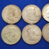Image 2 : x8 Assorted Years United States Franklin 90% Silver Half Dollars - FV: $4.00