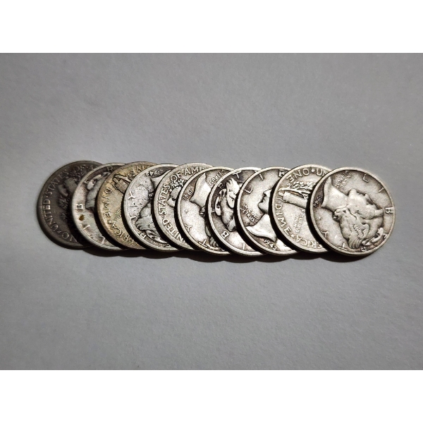 $1.00 Face Value in Assorted United States 90% Silver Mercury Dimes