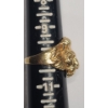 Image 3 : 14K Yellow Gold Lion's Head Statement Ring With Diamonds - Size 10 - Weight: 6.0g