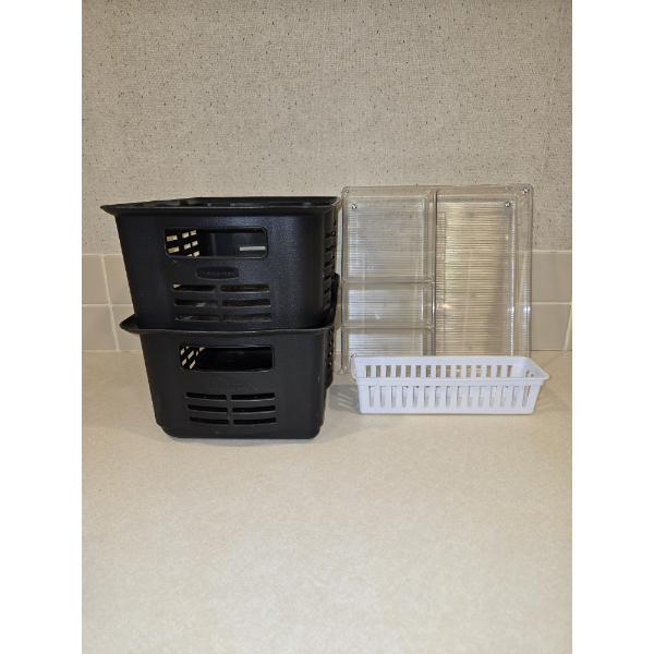 (2) Stacking Bins 10x14 and (1) Drawer Organizer 12x12