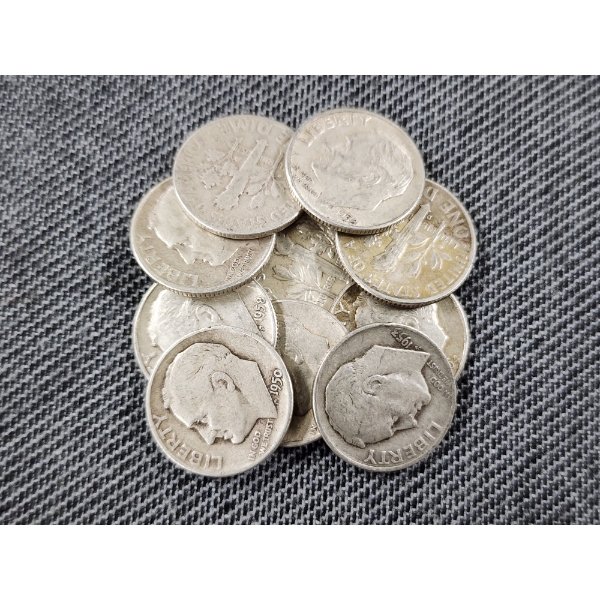 $1.00 Face Value in Assorted 90% Silver Roosevelt Dimes