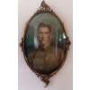 Image 1 : Antique Oval Curved Glass Ornate Framed Photo - App 20" 