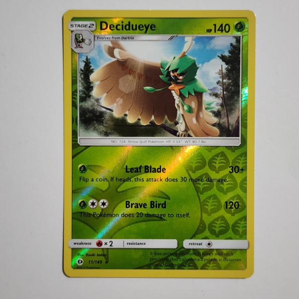Decidueye 11/149 Reverse Holo Vintage Pokemon Trading Card