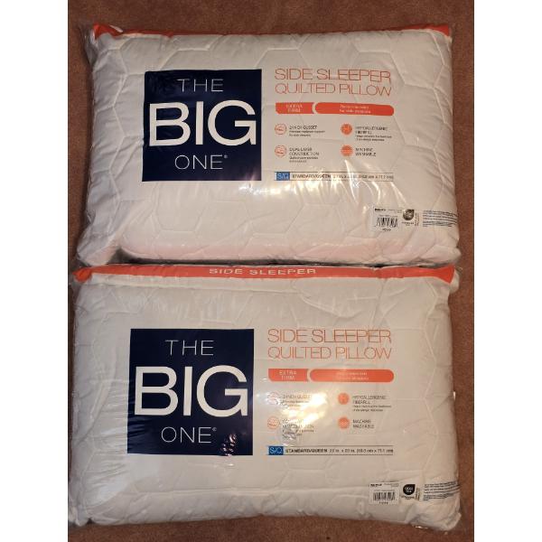 Set of 2 Brand New The Big One Pillows - Side Sleeper Quilted Pillow - Standard Size