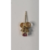 Image 2 : Gorgeous 10K Yellow Gold Single Earring With Ruby - Weight: 0.3 Grams 