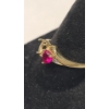 Image 2 : Women's 10K Gold Heart-Shaped Ruby With Open 3-Prong Setting & Accent Diamond - Size 8 - Weight: 1.6