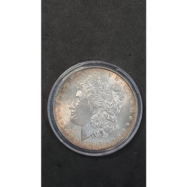 United States 1887 Morgan 90% Silver Dollar In Coin Capsule 