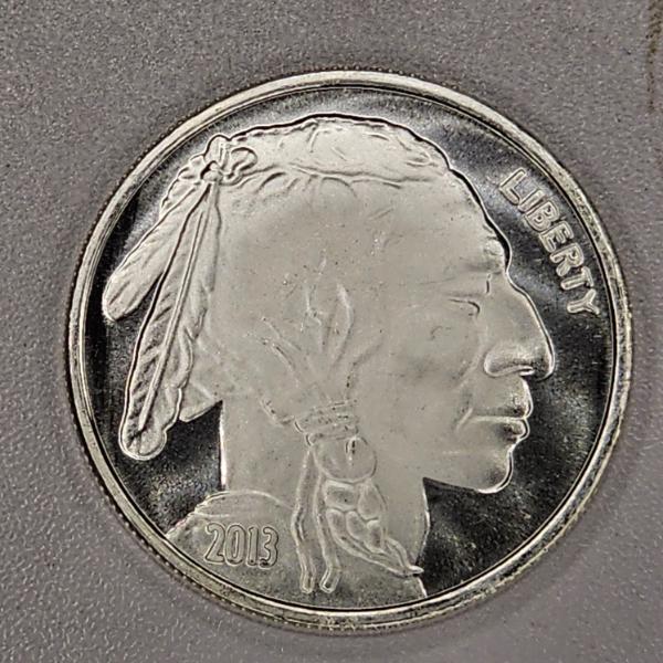 2013 Buffalo Native American Indian Head .999 Fine Silver Bullion Round