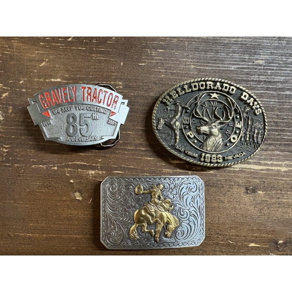 Helldorado Days 1983 Las Vegas Nevada Belt Buckle - Gravely Tractor Belt Buckle - Nocona Bucklers