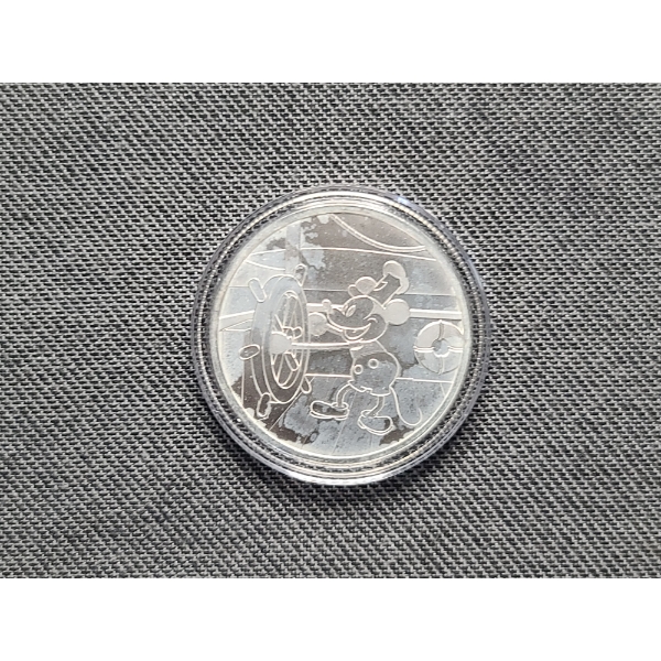 1 Oz Steamboat Willie .999 Silver Round in Protective Capsule