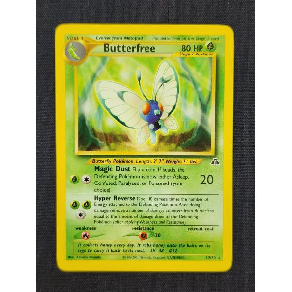 Butterfree 19/75 Neo Discovery Rare Vintage Pokemon Trading Card - Non-Holo