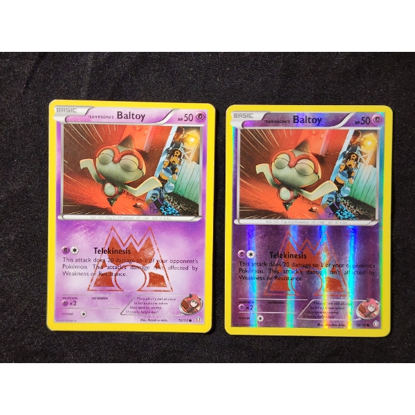 Two Team Magma's Baltoy 10/34 Pokemon Trading Cards Including Reverse Holo