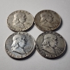 Image 2 : Four Assorted United States 90% Silver Franklin Half Dollars ~ $2.00 Face Value