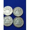 Image 8 : x10 Assorted Years 90% Silver Franklin Half Dollars FV: $5.00