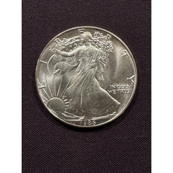 Rare 1986 United States American Eagle .999 Fine Pure Silver Coin - Mint Condition - First Year