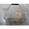 Image 3 : Excellent Condition Vintage Milk Caddy & Eight Different Vintage Quart Glass Milk Bottle Collection