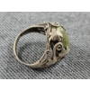 Image 3 : Nice Sterling Silver Ring Ft. Large Green Stone Made in Ireland Weighing 9.9 Grams