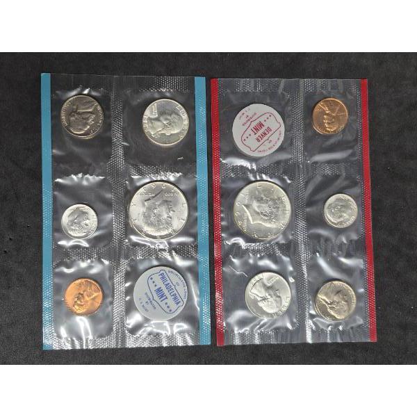 U.S. 90% SILVER COINS - TWO - 1964 (P & D) J F Kennedy 90% Silver Mint Sets  $1.70 Face Value