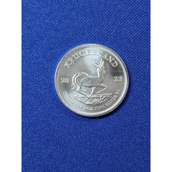 Stunning 2023 South African Krugerrand .999 Fine Silver Troy Ounce Coin - Mint Condition