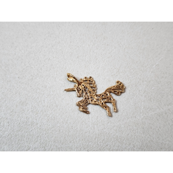 14K Gold Unicorn Pendant Total Weight: 1.2g
