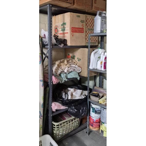 PICKUP IN CANTON - METAL STORAGE RACK WITH SHELVES 72 T X 36 W X 16 D