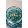Image 3 : Vintage 64 Oz Ball Mason Jar Full Of Marbles With Some Uranium