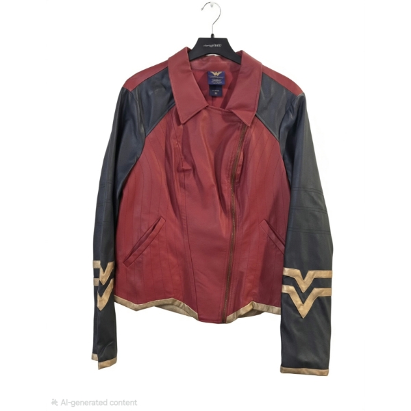 Wonder Woman Size 2X Faux Leather Jacket In Like New Condition! 