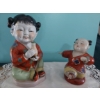 Image 1 : 2 Pc Chinese Porcelain Figures 12" & 8"