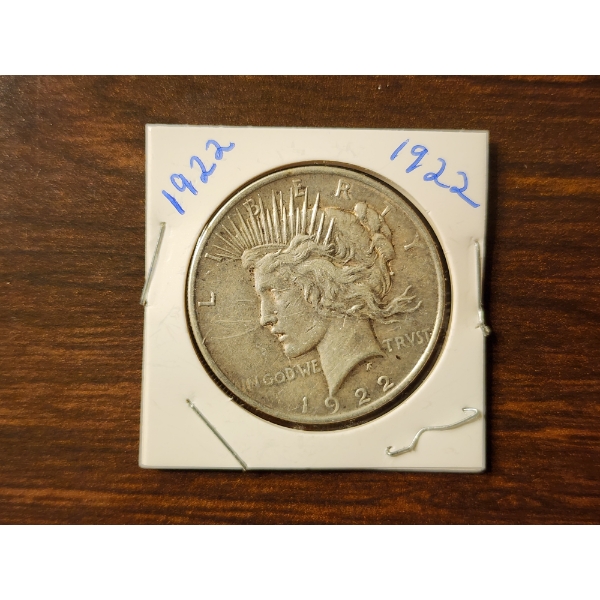 1922 United States Silver Peace Dollar in Great Condition!