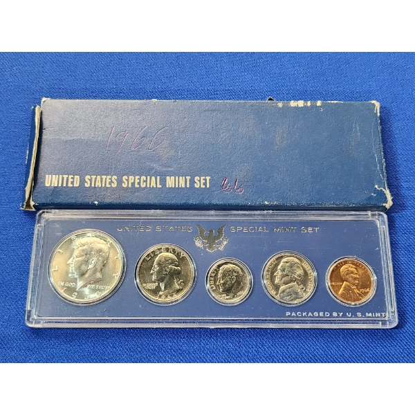 1966 United States Special Mint Set Including 40% Silver Half Dollar