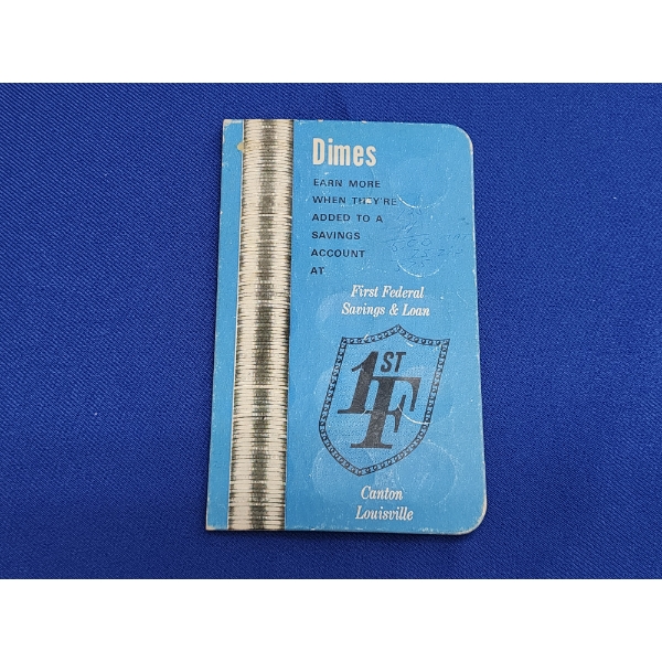 Vintage Dime Collection Book Including (4) 90% Silver Dimes