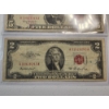 Image 4 : U.S. Paper Money: 1957 Blue Seal $1 Silver Certificate, 1963 Red Seal $5 Note, 1953 Red Seal $2 Note