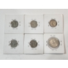 Image 8 : Assorted 90% Silver U.S. Coins: (5) Various Years Dimes & (1) 1964 Quarter FV: $0.75