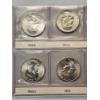 Image 2 : x8 Assorted Years 90% Silver Franklin Half Dollars In Nice Plastic Sleeves FV: $4.00