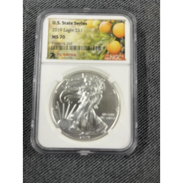 2019 United States American Silver Eagle .999 Fine Silver Troy Ounce Coin 
Graded NGC - MS 70