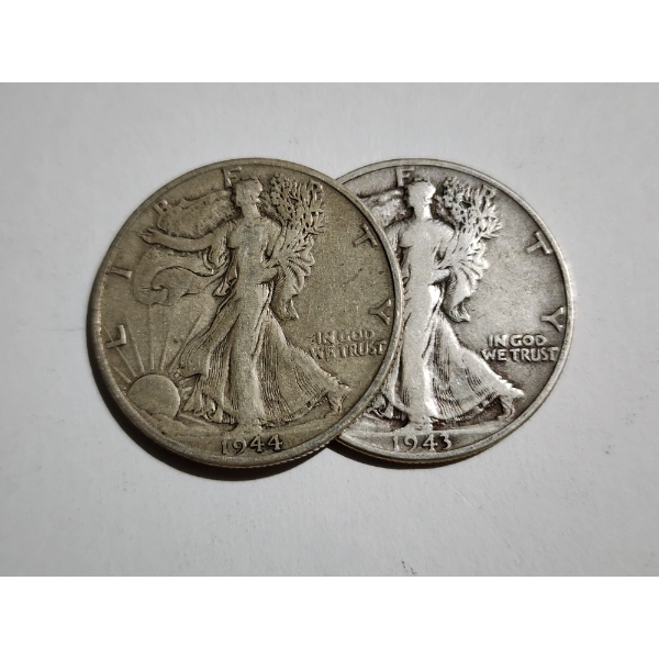 $1.00 Face Value in Assorted Year 90% Silver United States Walking Liberty Half Dollars 