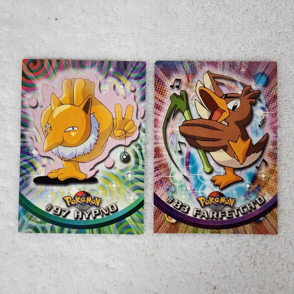 Two Vintage Topps Pokemon Trading Cards ~ Hypno #97 & Farfetch'd #83