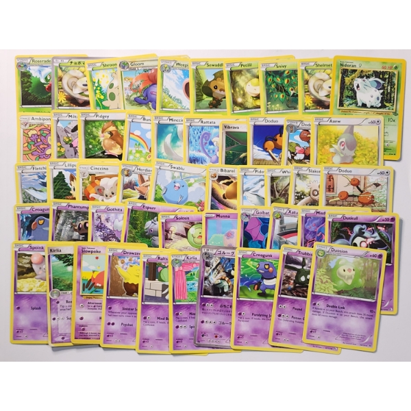 Large Assortment of 50 Vintage Pokemon Trading Cards 