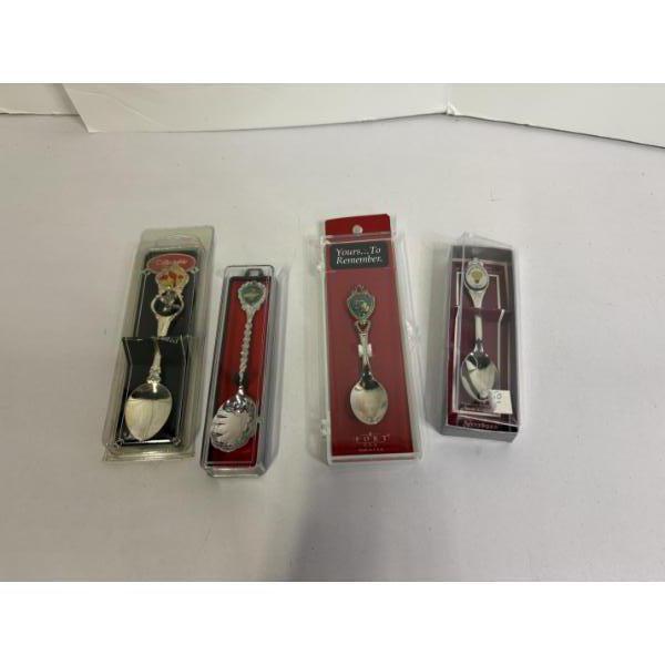 4 Collectible Spoons - Cardinal - TN - Michigan & Milan Museum Ohio