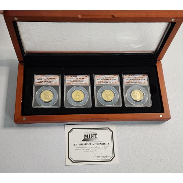 2011 Presidential Dollar Proof Set of 4 Graded Coins ANACS PR70 DCAM 
