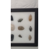 Image 4 : Framed Collection Of (14) Arrowheads & (1) Shell 