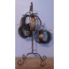 Image 1 : Fall 3 Pumpkin Votive Candle Holders on Stand - 17"