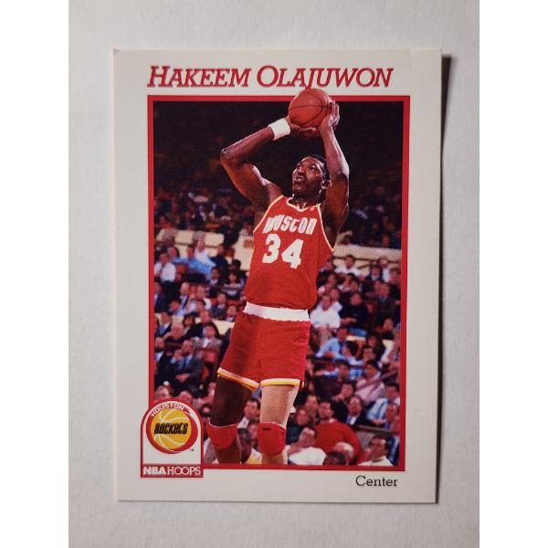 Hakeem Olajuwon NBA Hoops #006 PROTOTYPE Basketball Trading Card ~ GREAT CONDITION!