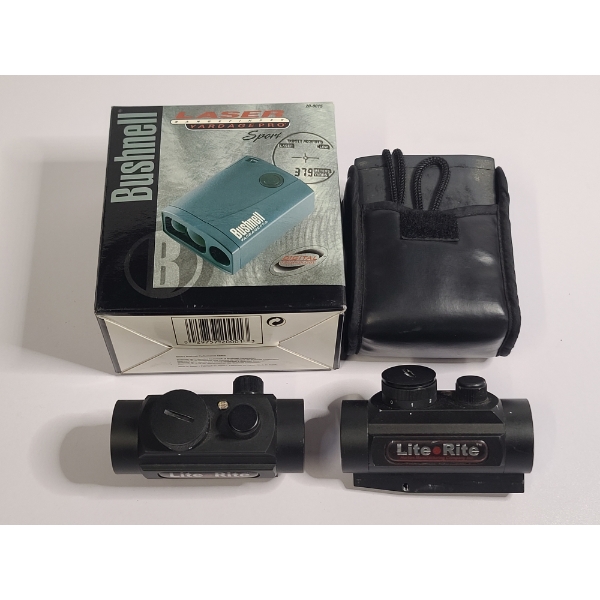 Two Lite Rite Scopes & Bushnell Yardage Pro Range Finder With Original Box