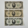 Image 1 : Three United States Green Seal 1934 $20 Federal Reserve Notes - Face Value $60.00