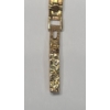 Image 5 : 10K Yellow Gold 7" Nugget Style Heart Bracelet - Weight: 4.3g