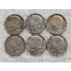 Image 1 : 6 40% Silver Kennedy Half Dollars Minted in the Mid-1960s - AFV $3.00